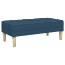  Benk Blå 113x57x39 cm Stoff