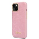 Guess Case For Iphone 14 Plus 6,7&Amp Amp Quot  Guhcp14mhgcrhp Pink Hardcase Croco Collection