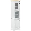  Baderomsskap med hylle Hvit 50 x 40 x 185 cm Massiv furu
