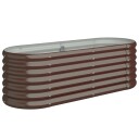 vidaXL Plantekasse pulverlakkert stål 114x40x36 cm brun