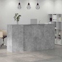  Resepsjonspult betonggrå 200x50x103,5 cm konstruert tre