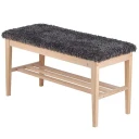 Oscarssons Möbel Nadja Bench Hvitoljet eik/safeskinn i mørkegrå look