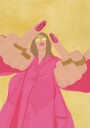 Pink Fashion V Sign Plakat / 21x30