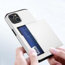 iPhone 15 Hybrid-deksel med Skyvekortholder Hvit