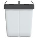 vidaXL Dobbel søppelbøtte hvit 2x25 L