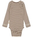 Petit Piao Dark Grape/off White Body L/S Modal Striped 92