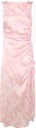 GANNI Printed Stretch Satin Gathered Long Dress   Pink   38