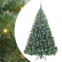  Kunstig juletre med 300 LED med stativ grønn 180 cm PE og PVC