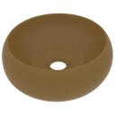 vidaXL Luksuriøs servant rund matt kremhvit 40x15 cm keramisk