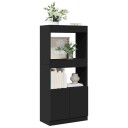 Highboard svart 63x33x140 cm konstruert tre