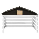 vidaXL Gressklipperhus svart og hvit 78x74x54 cm gran