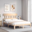 vidaXL Sengeramme med hodegavl 120x200 cm heltre
