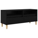  TV skap med skuff Svart Eik 100 x 34,5 x 44,5 cm Konstruert tre