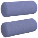  Bolster puter 2 pcs Jeans blå Ø 15 x 40 cm stoff