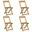  Foldbare Hage Stoler 4 pcs Naturlig 40 x 53 x 80 cm