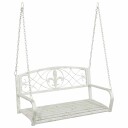 vidaXL Svingbenk Stål 110,5 x 59 x 55 cm Antikk hvit