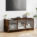 vidaXL TV-benk med dør røkt eik 102x37x42 cm 8721012213609