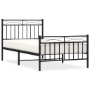 vidaXL Sengeramme i metall med hode- og fotgavl svart 100x190 cm 8721012210127