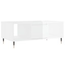 Salongbord høyglans hvit 90x50x36,5 cm konstruert tre 8721012109650