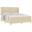  Box Spring Seng med Madrass Krem 180x200 cm Stoff