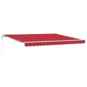 Automatisk Uttrekkbar Markise Rød 400x300 cm  Markise Erstatningsstoff for 4x3 m Ramme Rød