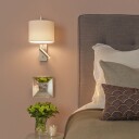 Ravello LED Reader vegglampe rund skjerm - Nikkel / Hvit