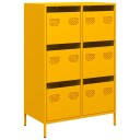  Highboard sennepsgul 68x39x101,5 cm stål 8721102929809