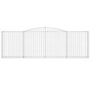 vidaXL Gabionkurver buede 9 stk 400x30x120/140 cm galvanisert jern