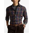 Polo Ralph Lauren Custom Fit Brushed Flannel Shirt Olive Berry