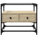  TV-benk med glasstopp sonoma eik 60x35x51 cm konstruert tre 846055
