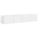  TV Veggskap 2 pcs Glanset Hvit 60 x 31 x 29.5 cm Konstruert tre