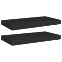 vidaXL Flytende vegghyller 2 stk svart 50x23x3,8 cm MDF