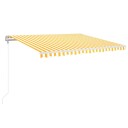 vidaXL Automatisk uttrekkbar markise 400x350 cm gul og hvit