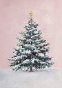Snow Covered Christmas Tree with Ornaments Plakat Plakat / 30x40cm