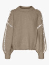 Vero Moda Feng Long Sleeve O-Neck Pullover Beige L