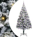  Kunstig juletre med 300 LED Hvit 240 cm PVC og Stål og Plast