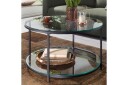 Sofabord Wohnling Rundt sikkerhetsglass med glassbrett moderne -