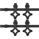 Utstyr for skyvedør 2 stk 200 cm stål svart