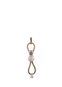 Kay Bojesen Fugl Nøglering Guldtonet Metal Med Naturlæder Sand   Beige   4.5 CM