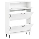 vidaXL Sko Skap HAARLEM 78 x 24 x 103 cm Konstruert tre Høgglans hvit