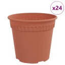 vidaXL Rund Blomsterpotte 24 stk. Klinker Rød Ø 19 x 16 cm Plast