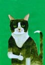 Tuxedo Cat Thumbs Up Plakat / 30x40cm