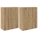  Vegghengte skap Veggmontert 2 pcs artisan eik 69.5 x 34 x 90 cm