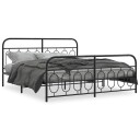  Sengeramme i metall med hode- og fotgavl svart 193x203 cm 8721102646119