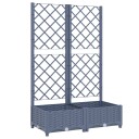 vidaXL Plantekasse med espalier mørkegrå 80x40x121,5 cm PP