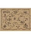 6 stk Bordbrikker Skattekart 40x30 cm Pirates Party