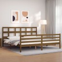  Sengeramme med hodegavl honningbrun 200x200 cm heltre 3194854