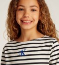 Calvin Klein Genser   Boatneck Stripe   Turtledue/Ck Black Small   Calvin Klein   14 år 164   Genser Hvit Svart