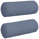  Bolster puter 2 pcs Blå Ø 25 x 70 cm Corduroy stoff