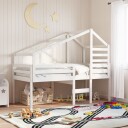  Høyseng med tak hvit 90x190 cm heltre furu 8721102668791